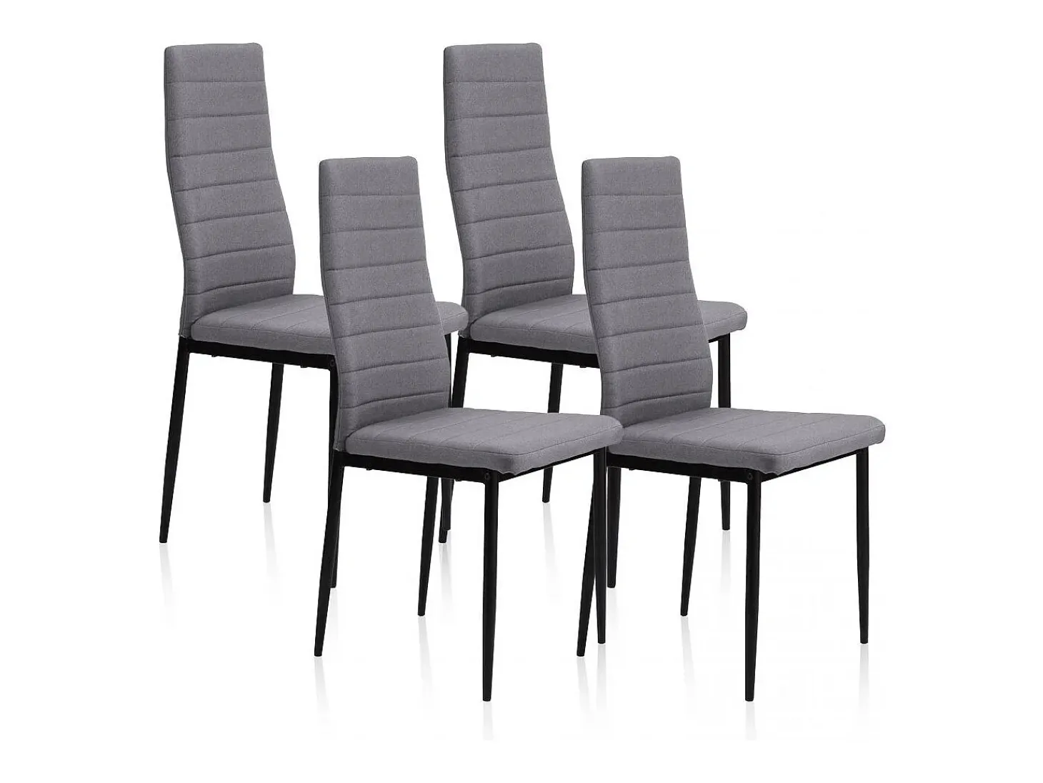 Pack 4 sillas comedor Niza tex gris 98x43x44 cm Adec