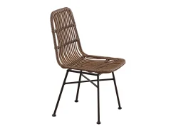 Pack 2 Sillas Comedor Thai Industrial Marrón/Negro Rattán 44x84x47 cm