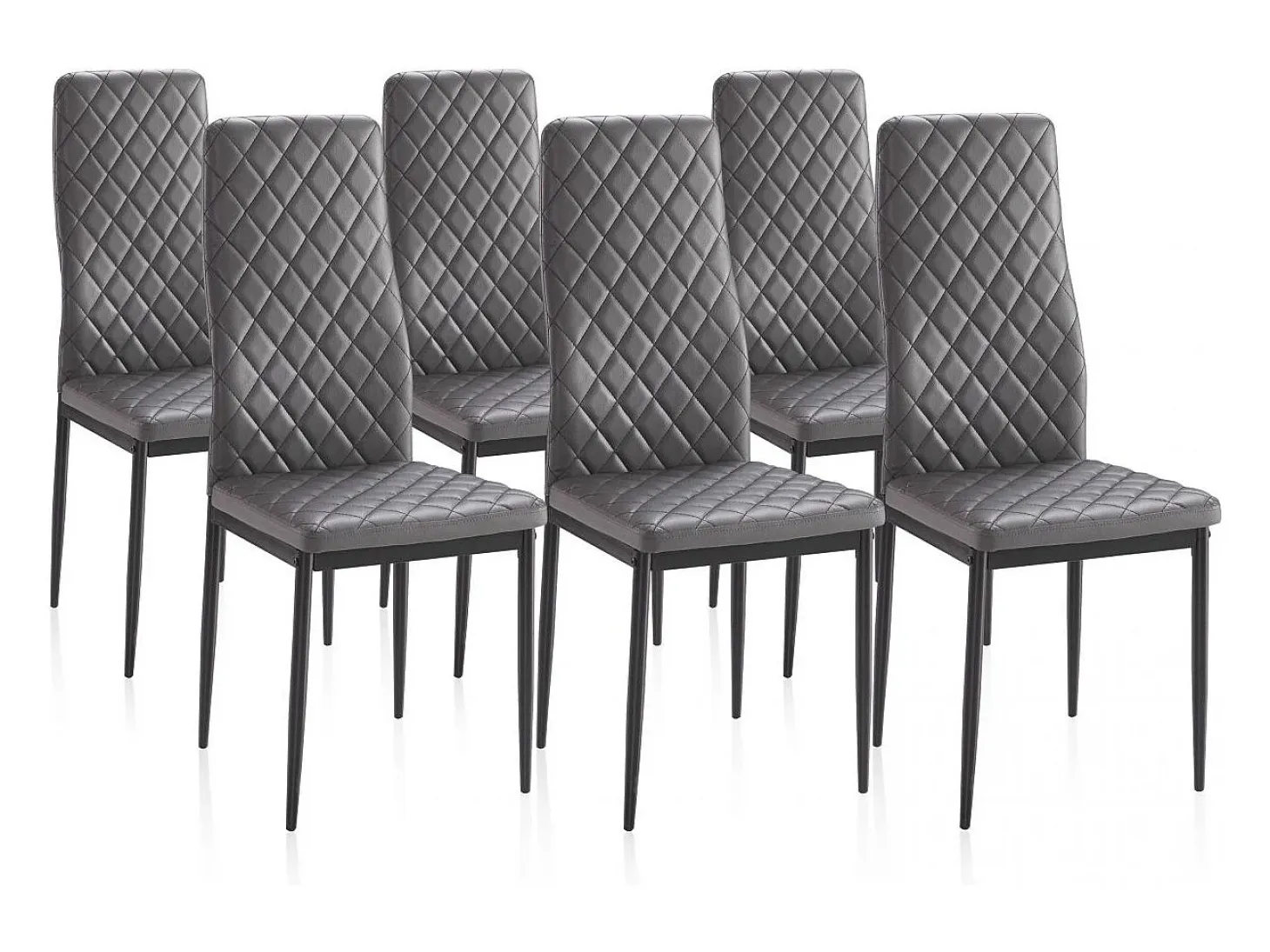 Pack 6 sillas de comedor Lacey Tejido Gris