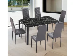 Pack 6 sillas de comedor Lacey Tejido Gris