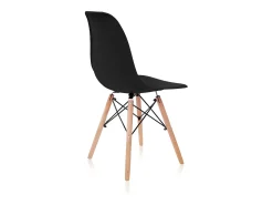Pack 4 Sillas de Comedor, Sillas Cocinas, Acabado en Negro y Madera, Medidas: 45 cm (Ancho) x 53 cm (Largo) x 83 cm (Alto)
