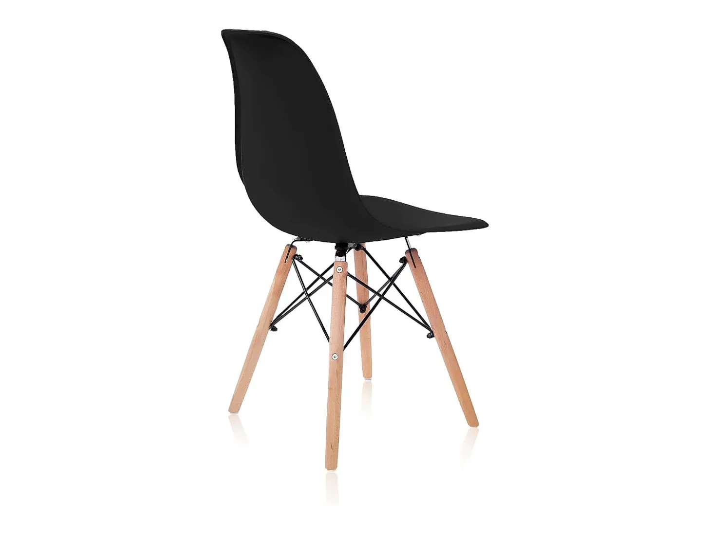 Pack 4 Sillas de Comedor, Sillas Cocinas, Acabado en Negro y Madera, Medidas: 45 cm (Ancho) x 53 cm (Largo) x 83 cm (Alto)