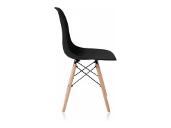 Pack 4 Sillas de Comedor, Sillas Cocinas, Acabado en Negro y Madera, Medidas: 45 cm (Ancho) x 53 cm (Largo) x 83 cm (Alto)