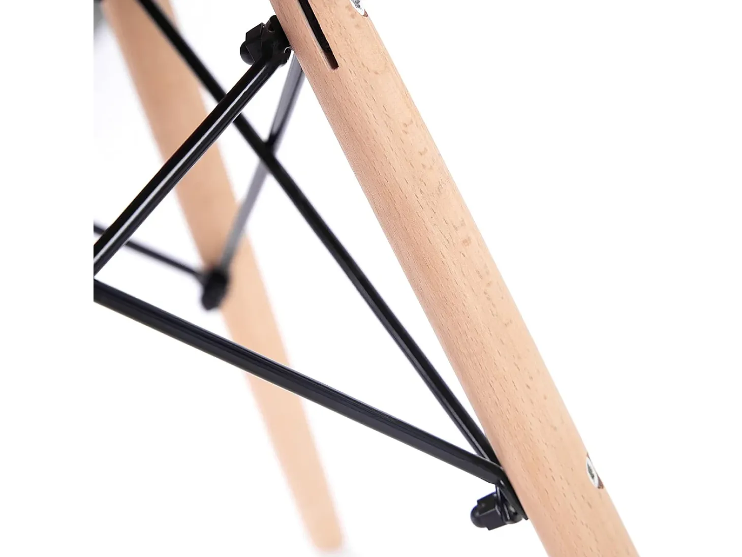 Pack 4 Sillas de Comedor, Sillas Cocinas, Acabado en Negro y Madera, Medidas: 45 cm (Ancho) x 53 cm (Largo) x 83 cm (Alto)