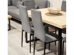 Pack 6 sillas de comedor Yuri Gris Oscuro - Negro