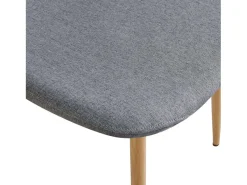 Pack 4 Sillas James Acero Polipiel Asiento tapizado Poliést. Gris