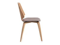 Pack 4 sillas madera contrachapado roble tapizada