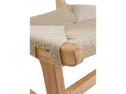 pack 4 sillas madera de hevea con asiento y respaldo trenzado