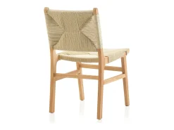 pack 4 sillas madera de hevea con asiento y respaldo trenzado