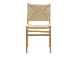 pack 4 sillas madera de hevea con asiento y respaldo trenzado