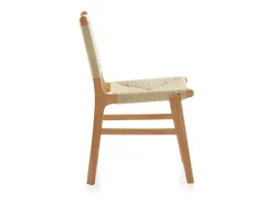 pack 4 sillas madera de hevea con asiento y respaldo trenzado
