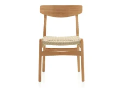 pack 4 sillas madera de hevea con asiento trenzado