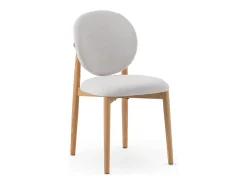 Pack 4 sillas madera de roble tapizado en blanco