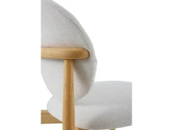 Pack 4 sillas madera de roble tapizado en blanco