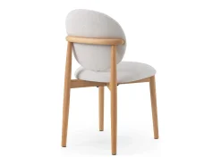 Pack 4 sillas madera de roble tapizado en blanco