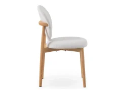 Pack 4 sillas madera de roble tapizado en blanco