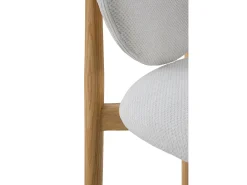 Pack 4 sillas madera de roble tapizado en blanco