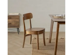 Pack 2 sillas Nala Color Nogal, Madera Maciza