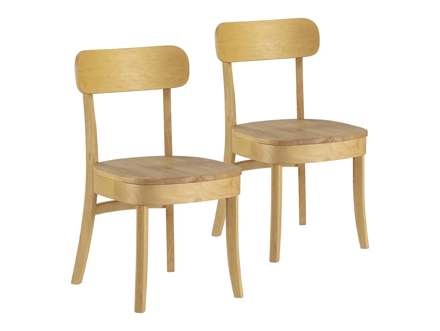 Pack 2 sillas Nala Color Roble, Madera Maciza