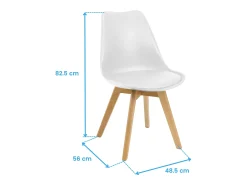 Pack 2 Sillas Nórdic Estilo Nórdico Blanco y Roble 83x49x56 cm