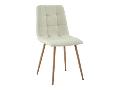 Pack 4 sillas Portland beige y roble material tela y metal 88x43x48 cm