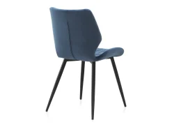 Pack 2 sillas tapizadas azul patas metálicas negras