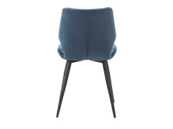 Pack 2 sillas tapizadas azul patas metálicas negras
