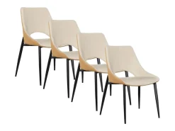 Pack 4 sillas tapizadas bicolor beig/mostaza