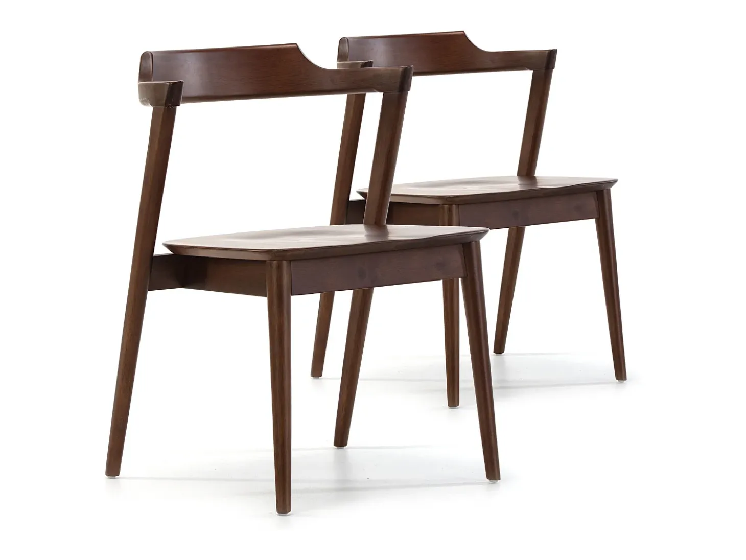 Pack 2 sillas Venus Color Nogal, Madera Maciza, 58 x 57,5 x 76 cm