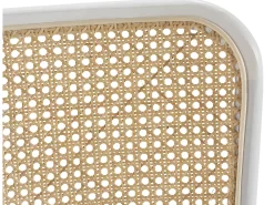 Pack 2 sillas Vesta Color Blanco/roble, Madera Maciza y ratán Natural