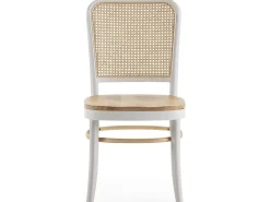 Pack 2 sillas Vesta Color Blanco/roble, Madera Maciza y ratán Natural