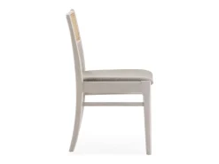 Pack 2 sillas Vilma Color Blanco Wash, Madera Maciza y ratán Natural