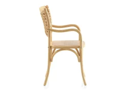 pack 4 sillones madera de olmo con asiento y respaldo trenzado