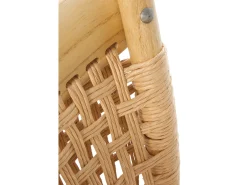 pack 4 sillones madera de olmo con asiento y respaldo trenzado