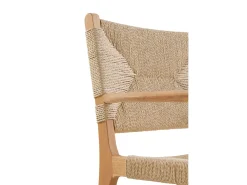 pack 4 sillones madera de hevea con asiento y respaldo trenzado