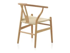 Pack 4 sillones madera de haya con asiento trenzado