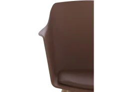 Pack 4 sillones polipropileno marrón con patas metálicas