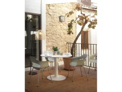Pack 4 sillones pp color pistacho con patas metálicas