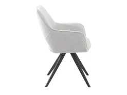 Pack 4 sillones tapizados giratorios beige con patas metálicas negras