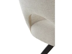 Pack 4 sillones tapizados giratorios beige con patas metálicas negras