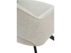 Pack 4 sillones tapizados giratorios beige con patas metálicas negras