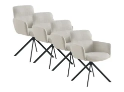 Pack 4 sillones tapizados tweed blanco moteado