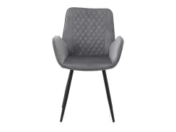 Pack 2 sillones tapizados terciopelo gris patas metálicas negras