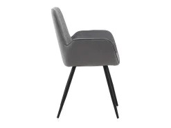Pack 2 sillones tapizados terciopelo gris patas metálicas negras