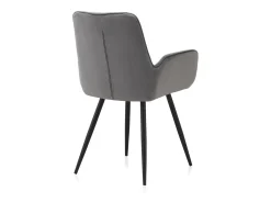 Pack 2 sillones tapizados terciopelo gris patas metálicas negras