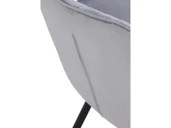 Pack 2 sillones tapizados terciopelo gris patas metálicas negras