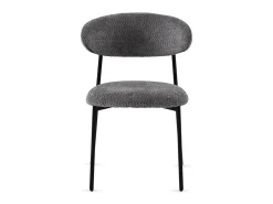 Pack de 4 sillas tapizadas en chenilla color gris oscuro