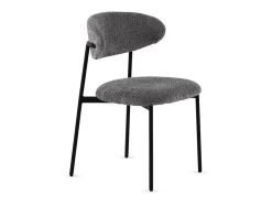 Pack de 4 sillas tapizadas en chenilla color gris oscuro