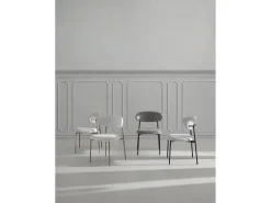 Pack de 4 sillas tapizadas en chenilla color gris oscuro