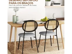 Pack de 2 sillas de comedor Manchester Homcom negro/gris